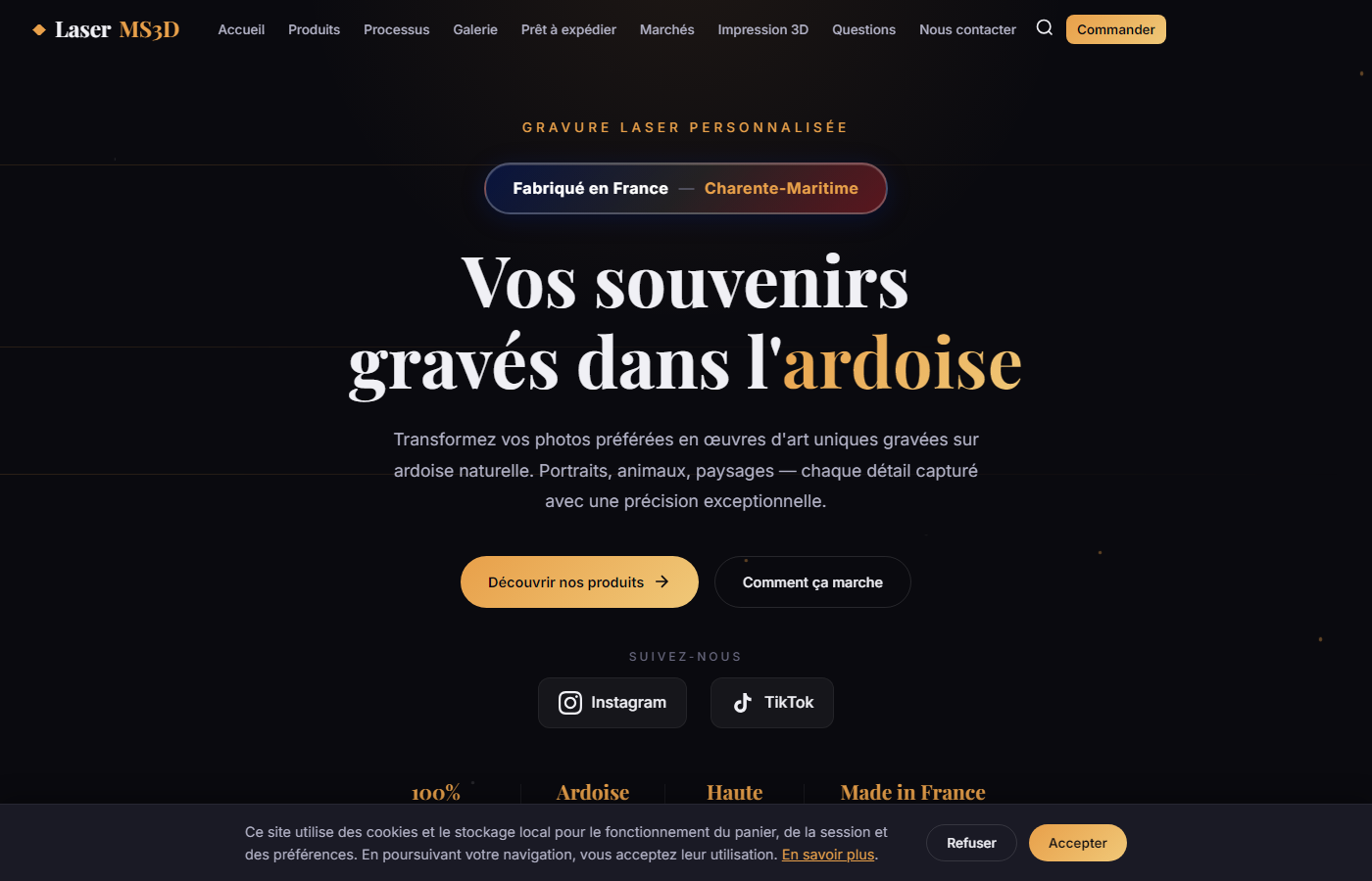 Aperçu du site LaserMS3D — page d'accueil laserms3d.com